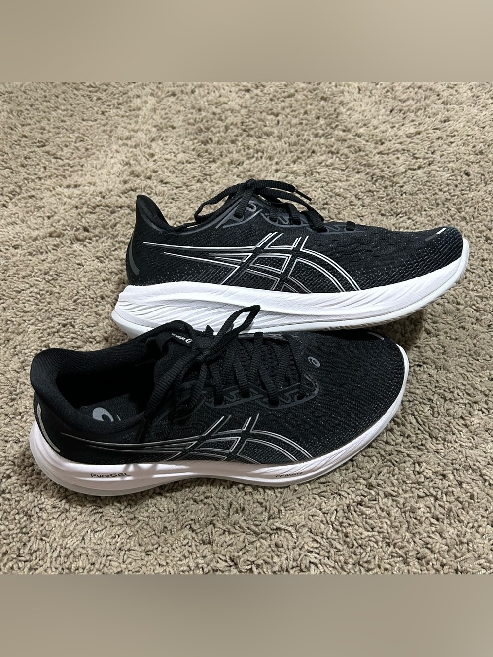 Asics Gel-Cumulus 26 Shoes Womens 9.5 Wide Black PureGel FF Blast Carbon Sneaker